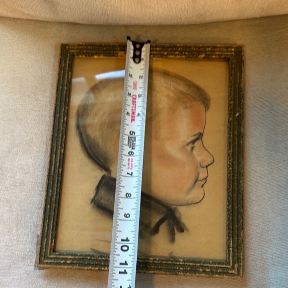 Vintage Framed Portrait with Black and Tan Tones - Picture 5 of 10